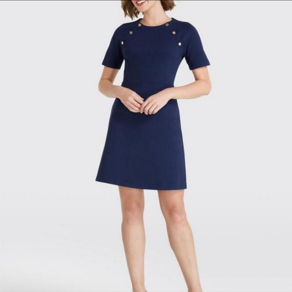 Draper James Sailor Knit Dress Navy Gold Size XL Very well taken care of.